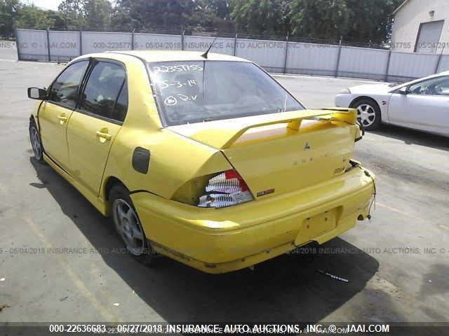 JA3AJ86E33U083762 - 2003 MITSUBISHI LANCER OZ RALLY YELLOW photo 3