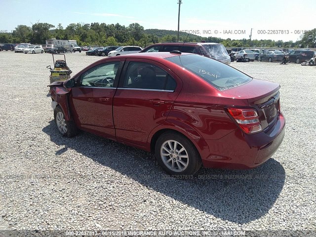 1G1JD5SH9H4138092 - 2017 CHEVROLET SONIC MAROON photo 3