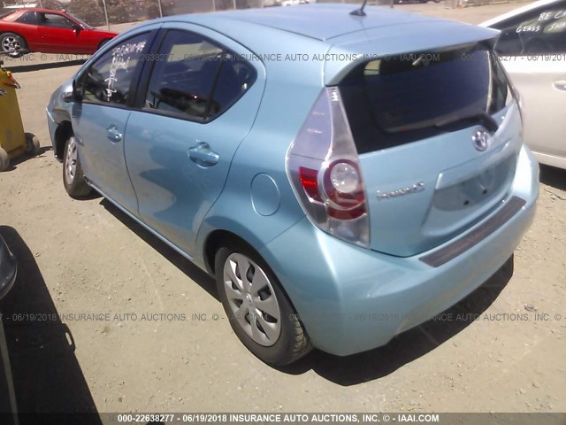 JTDKDTB34E1074318 - 2014 TOYOTA PRIUS C BLUE photo 3