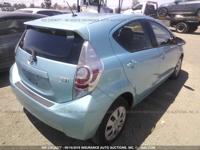 JTDKDTB34E1074318 - 2014 TOYOTA PRIUS C BLUE photo 4