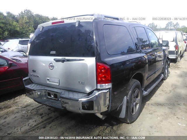 5N1AA08A75N729956 - 2005 NISSAN ARMADA SE/LE BLACK photo 4