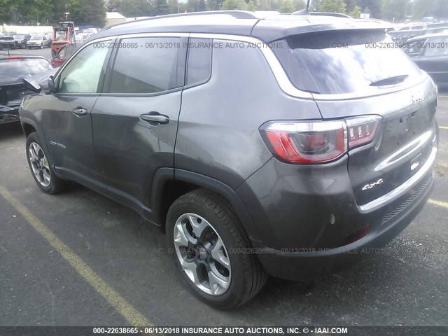 3C4NJDCB9JT175116 - 2018 JEEP COMPASS LIMITED GRAY photo 3