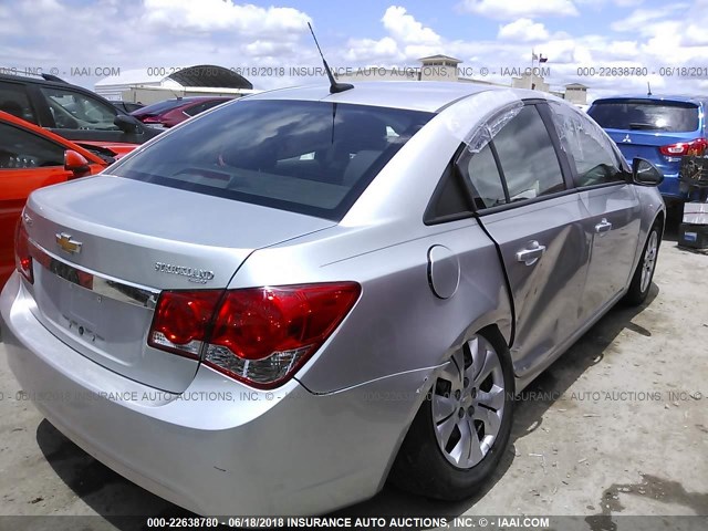 1G1PB5SH8E7361377 - 2014 CHEVROLET CRUZE LS SILVER photo 4