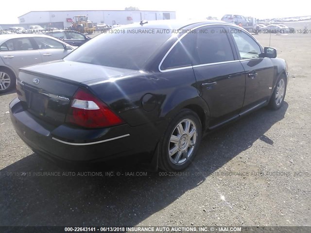 1FAHP25127G103908 - 2007 FORD FIVE HUNDRED LIMITED BLACK photo 4