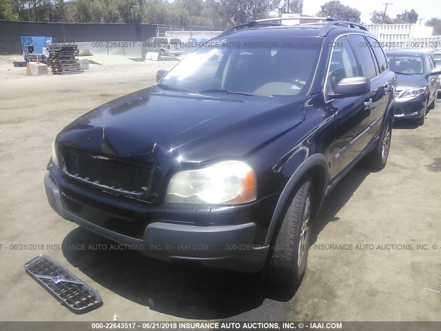 YV1CZ91H441123371 - 2004 VOLVO XC90 T6 BLACK photo 2