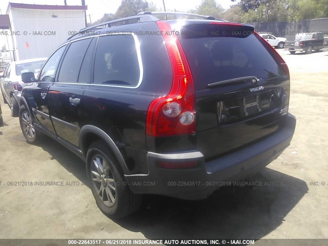 YV1CZ91H441123371 - 2004 VOLVO XC90 T6 BLACK photo 3