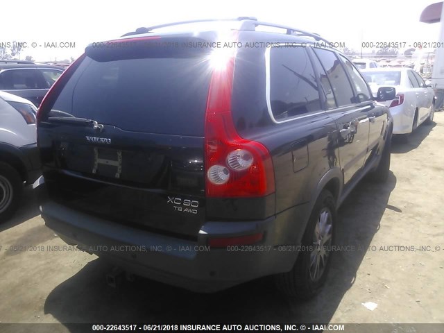 YV1CZ91H441123371 - 2004 VOLVO XC90 T6 BLACK photo 4