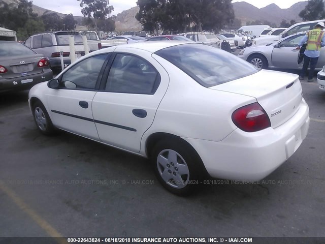 1B3ES26C33D111346 - 2003 DODGE NEON SE WHITE photo 3