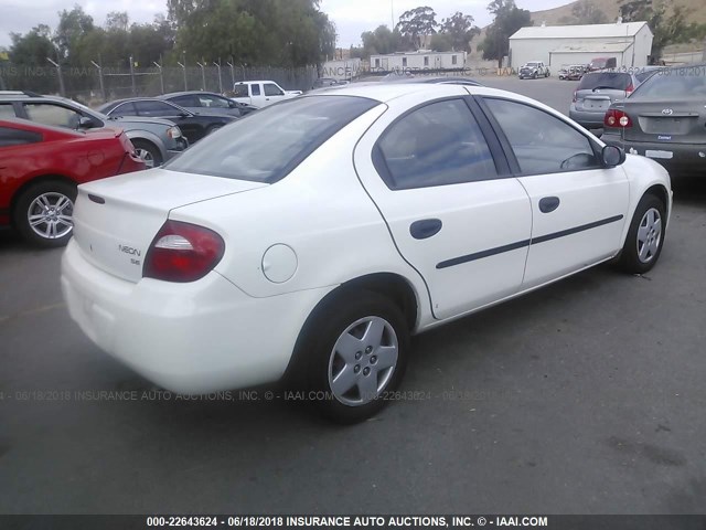 1B3ES26C33D111346 - 2003 DODGE NEON SE WHITE photo 4