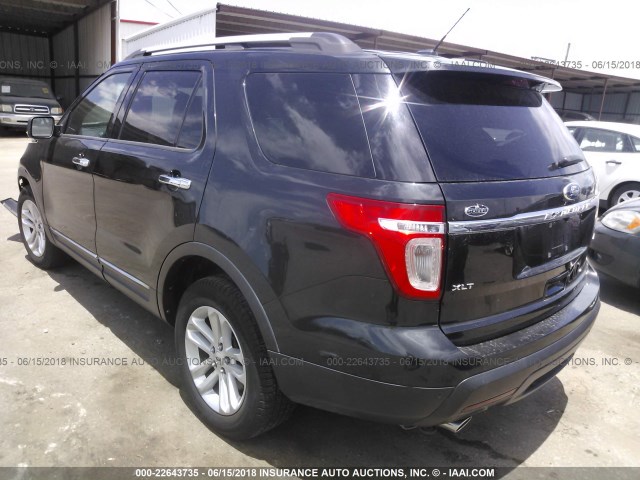 1FMHK8D8XBGA03263 - 2011 FORD EXPLORER XLT BLACK photo 3