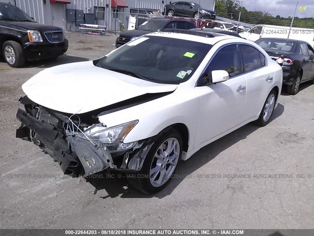 1N4AA5AP2DC805843 - 2013 NISSAN MAXIMA S/SV WHITE photo 2