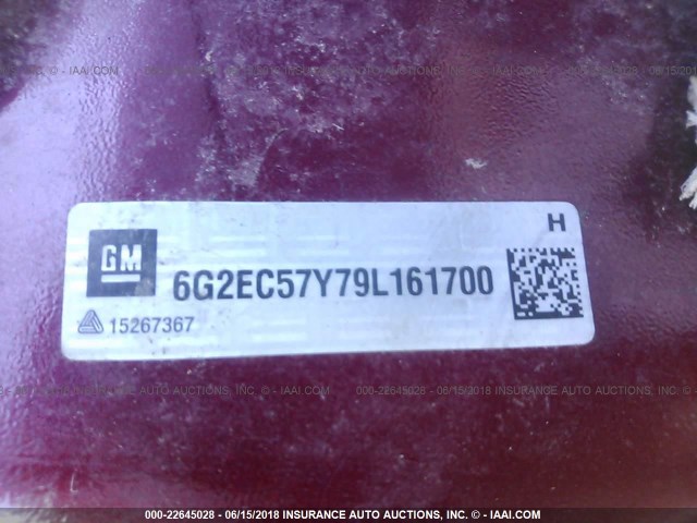 6G2EC57Y79L161700 - 2009 PONTIAC G8 GT RED photo 9