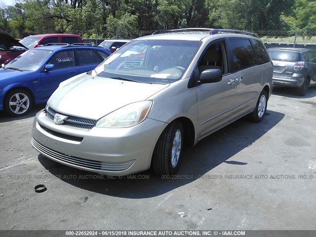 5TDZA23C84S206028 - 2004 TOYOTA SIENNA CE/LE GOLD photo 2