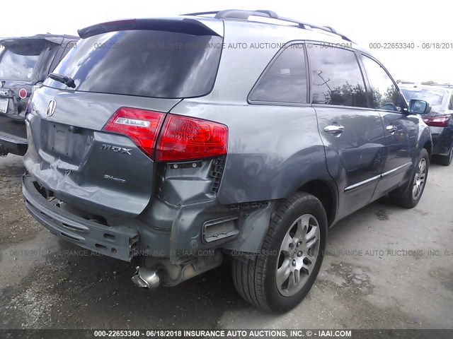 2HNYD28458H539841 - 2008 ACURA MDX TECHNOLOGY GRAY photo 4