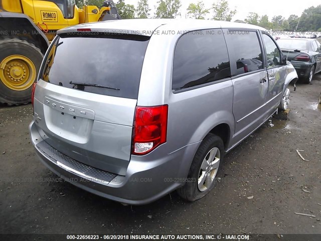 2C4RDGBG1DR616929 - 2013 DODGE GRAND CARAVAN SE SILVER photo 4