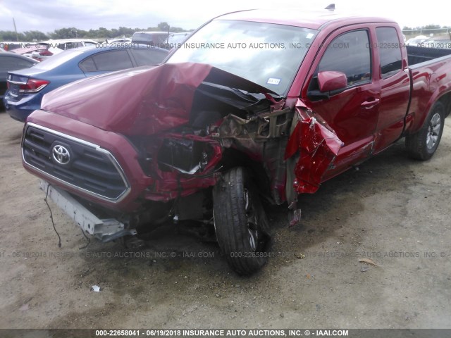 5TFRX5GNXGX061732 - 2016 TOYOTA TACOMA ACCESS CAB/SR/SR5 RED photo 6