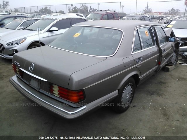 WDBCA35DXHA301094 - 1987 MERCEDES-BENZ 420 SEL BROWN photo 4