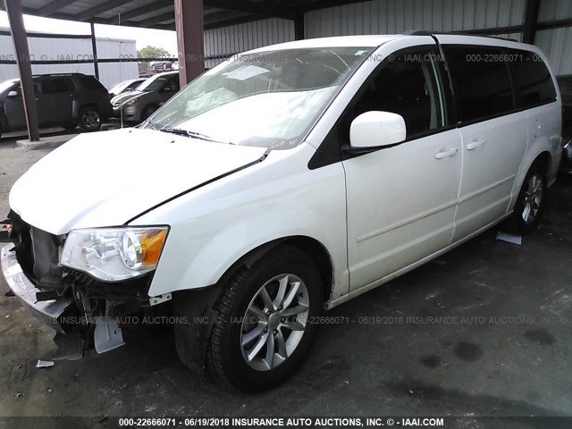 2C4RDGCG9ER267714 - 2014 DODGE GRAND CARAVAN SXT WHITE photo 2