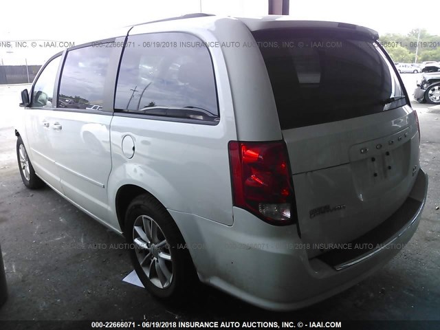 2C4RDGCG9ER267714 - 2014 DODGE GRAND CARAVAN SXT WHITE photo 3