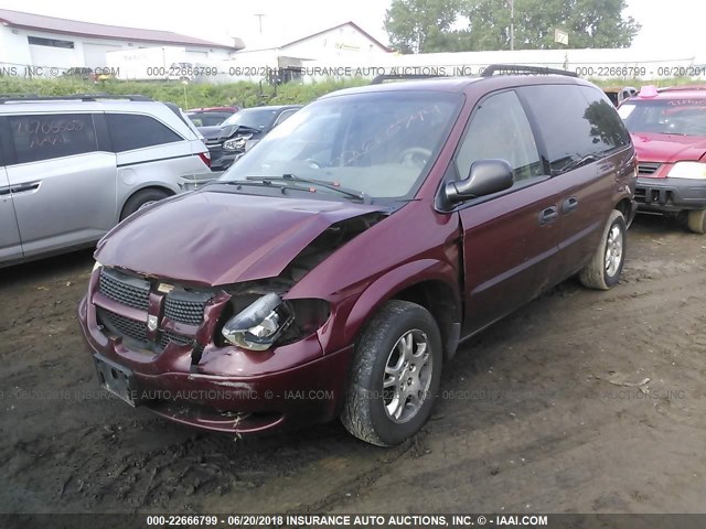 1D4GP25313B193571 - 2003 DODGE CARAVAN SE MAROON photo 2