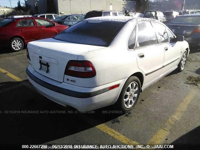 YV1VS29511F612551 - 2001 VOLVO S40 1.9T WHITE photo 4