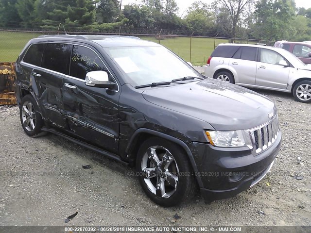 1J4RR6GT5BC607099 - 2011 JEEP GRAND CHEROKEE OVERLAND BLACK photo 1