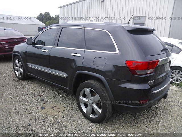 1J4RR6GT5BC607099 - 2011 JEEP GRAND CHEROKEE OVERLAND BLACK photo 3