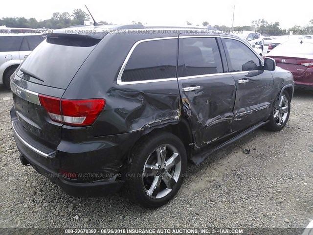 1J4RR6GT5BC607099 - 2011 JEEP GRAND CHEROKEE OVERLAND BLACK photo 4