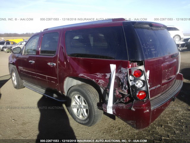 1GKFK66857J268524 - 2007 GMC YUKON XL DENALI RED photo 3