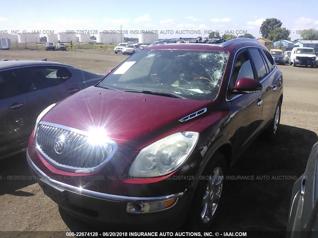 5GAER23708J140766 - 2008 BUICK ENCLAVE CXL RED photo 2