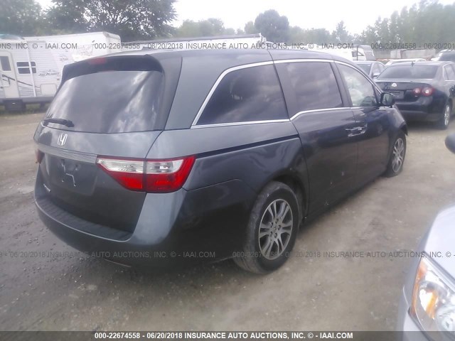 5FNRL5H68CB121496 - 2012 HONDA ODYSSEY EXL GRAY photo 4