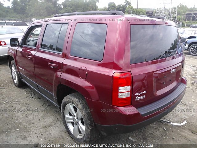 1C4NJRFB7ED885345 - 2014 JEEP PATRIOT LATITUDE RED photo 3