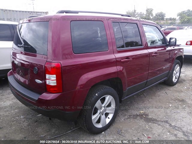 1C4NJRFB7ED885345 - 2014 JEEP PATRIOT LATITUDE RED photo 4