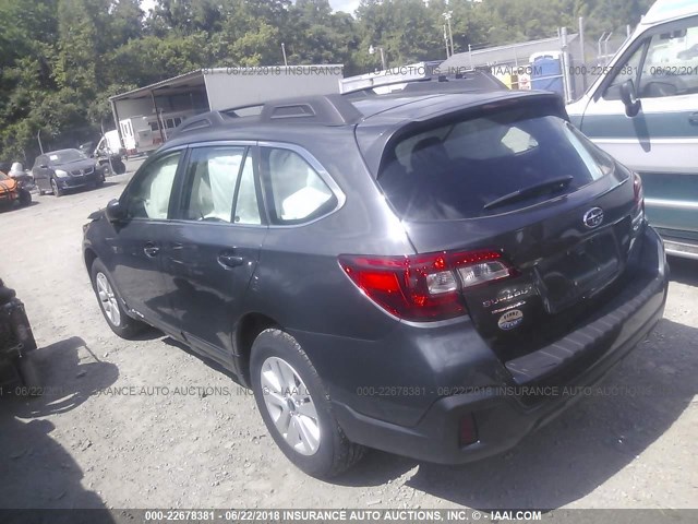 4S4BSAAC0J3200048 - 2018 SUBARU OUTBACK 2.5I GRAY photo 3