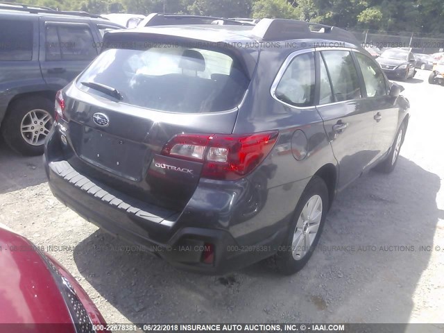 4S4BSAAC0J3200048 - 2018 SUBARU OUTBACK 2.5I GRAY photo 4