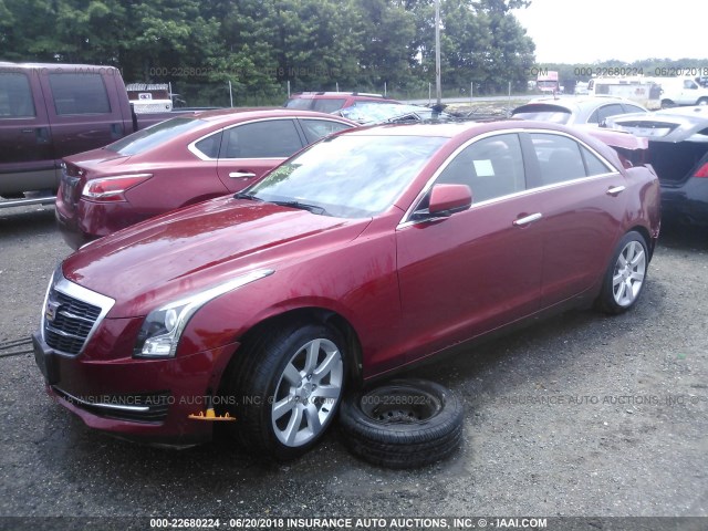 1G6AA5RA6G0117606 - 2016 CADILLAC ATS RED photo 2