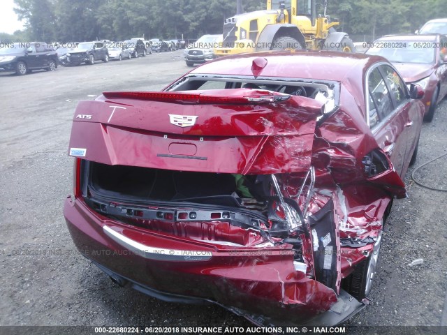 1G6AA5RA6G0117606 - 2016 CADILLAC ATS RED photo 6