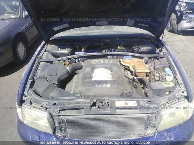 WAUED28D3WA235361 - 1998 AUDI A4 2.8 QUATTRO BLUE photo 10