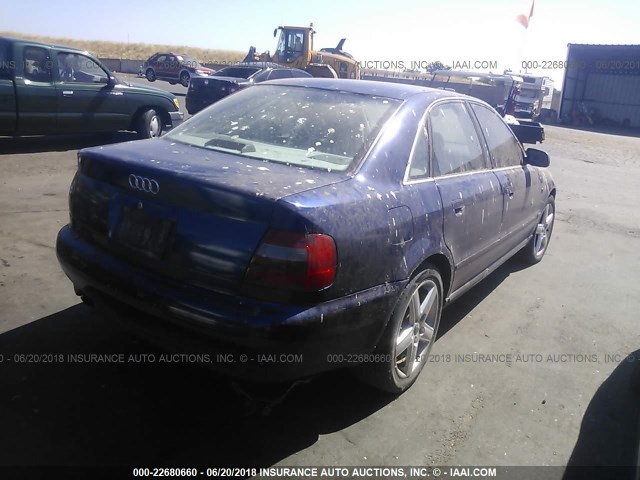 WAUED28D3WA235361 - 1998 AUDI A4 2.8 QUATTRO BLUE photo 4