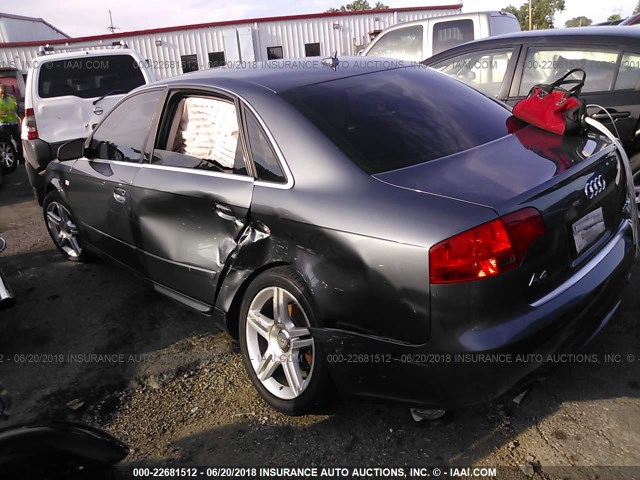 WAUDF78E88A045876 - 2008 AUDI A4 2.0T QUATTRO GRAY photo 3