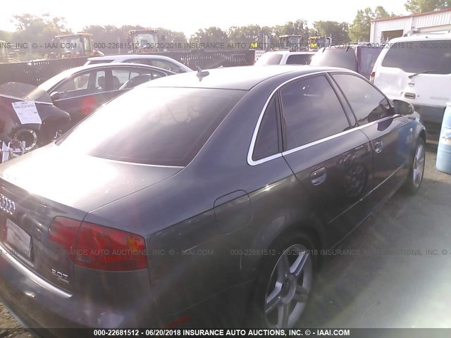 WAUDF78E88A045876 - 2008 AUDI A4 2.0T QUATTRO GRAY photo 4