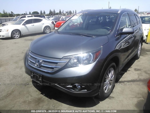 2HKRM3H70EH537444 - 2014 HONDA CR-V EXL GRAY photo 2