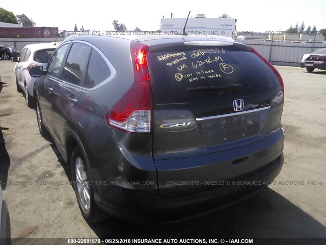 2HKRM3H70EH537444 - 2014 HONDA CR-V EXL GRAY photo 3