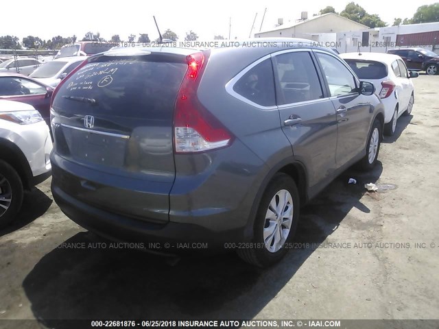 2HKRM3H70EH537444 - 2014 HONDA CR-V EXL GRAY photo 4