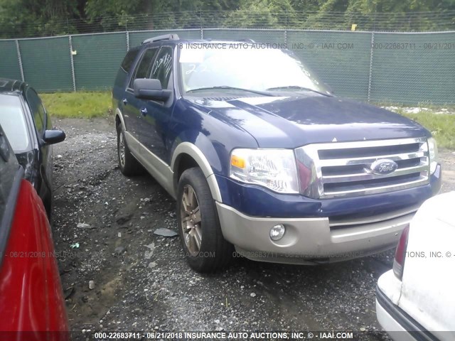 1FMFU18589EB10892 - 2009 FORD EXPEDITION EDDIE BAUER Dark Blue photo 1