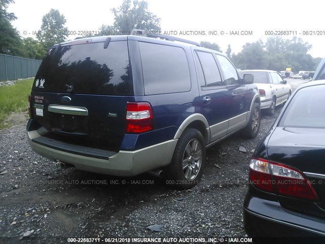 1FMFU18589EB10892 - 2009 FORD EXPEDITION EDDIE BAUER Dark Blue photo 4