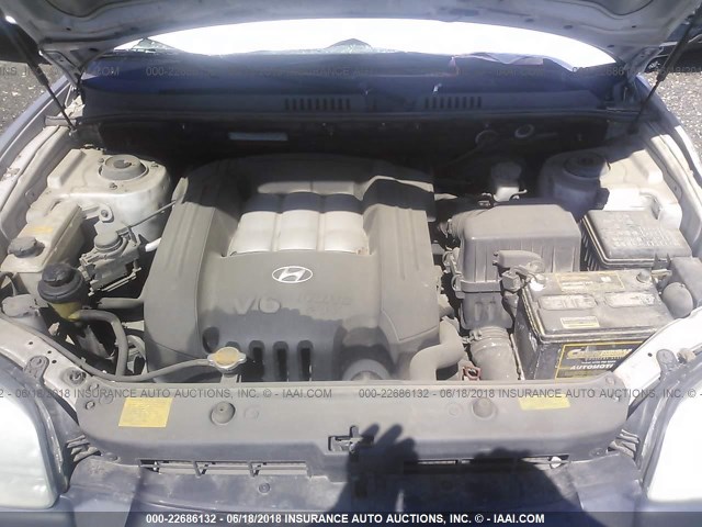 KM8SC73D85U900177 - 2005 HYUNDAI SANTA FE GLS/LX SILVER photo 10