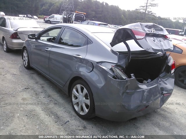 5NPDH4AE6DH206525 - 2013 HYUNDAI ELANTRA GLS/LIMITED GRAY photo 3