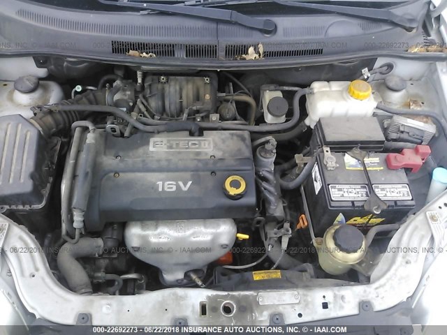 KL1TD566X8B206749 - 2008 CHEVROLET AVEO LS SILVER photo 10