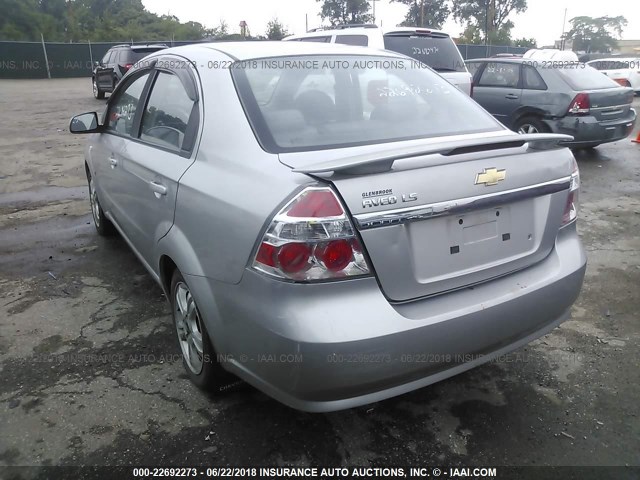 KL1TD566X8B206749 - 2008 CHEVROLET AVEO LS SILVER photo 3